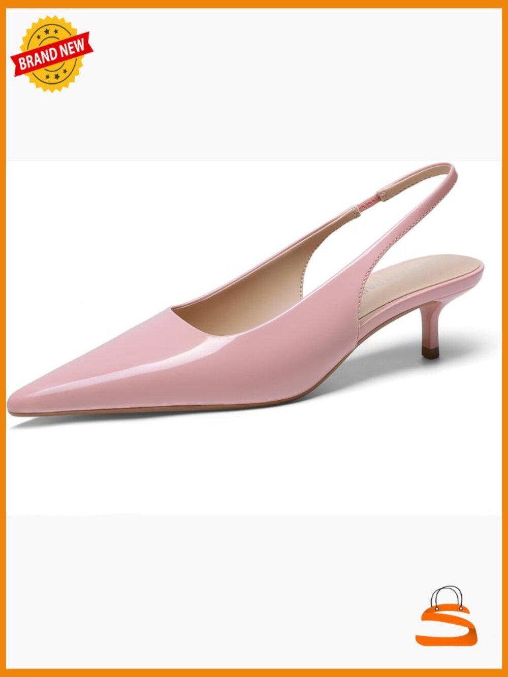 Kitten Heels Slingback Low Closed Toe Comfortable Pumps Pointed Toe Wedding